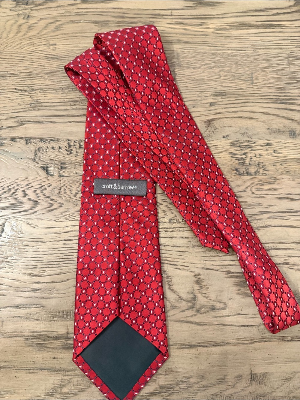 croft & barrow Bright Red Geometric Men's Silk Tie